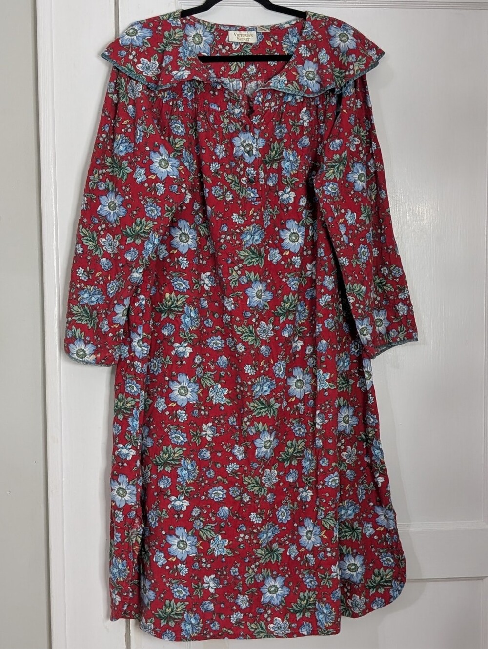 VTG Victoria's Secret Nightgown Floral Cottagecore Y2k Gold Label Cotton Medium